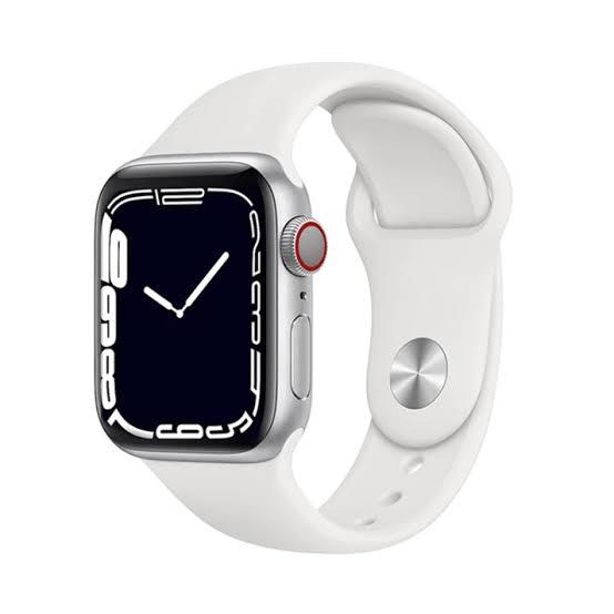 White smartwatch with silver casing